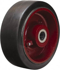 Hamilton - 10 Inch Diameter x 4 Inch Wide, Rubber on Cast Iron Caster Wheel - 1,400 Lb. Capacity, 4-1/4 Inch Hub Length, 1-1/4 Inch Axle Diameter, Tapered Roller Bearing - Exact Tool & Supply