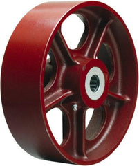 Hamilton - 10 Inch Diameter x 3-1/2 Inch Wide, Cast Iron Caster Wheel - 3,000 Lb. Capacity, 4-1/4 Inch Hub Length, 1 Inch Axle Diameter, Straight Roller Bearing - Exact Tool & Supply