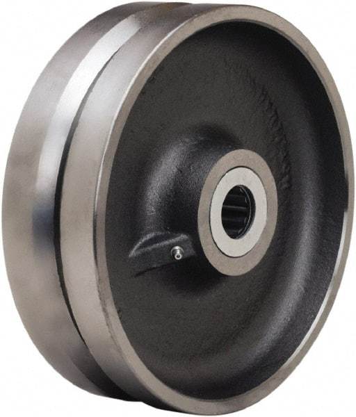 Hamilton - 10 Inch Diameter x 3 Inch Wide, Forged Steel Caster Wheel - 3,600 Lb. Capacity, 3-1/4 Inch Hub Length, 1-1/4 Inch Axle Diameter, Straight Roller Bearing - Exact Tool & Supply
