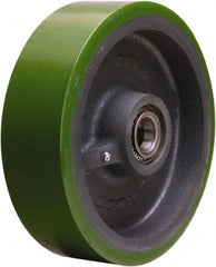 Hamilton - 10 Inch Diameter x 3 Inch Wide, Polyurethane on Cast Iron Caster Wheel - 3,000 Lb. Capacity, 3-1/4 Inch Hub Length, 1-1/4 Inch Axle Diameter, Tapered Roller Bearing - Exact Tool & Supply