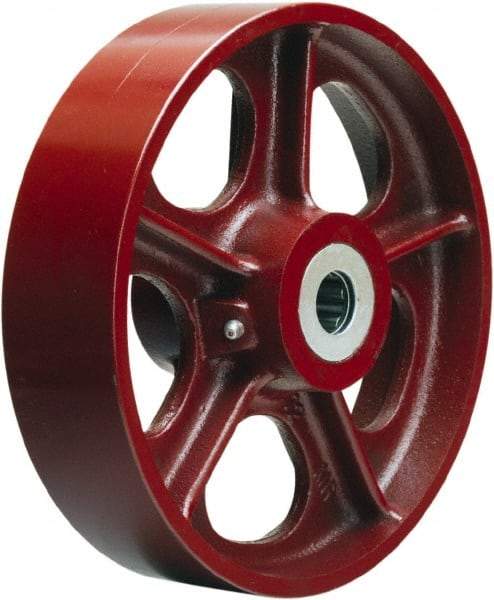 Hamilton - 10 Inch Diameter x 2-1/2 Inch Wide, Cast Iron Caster Wheel - 2,500 Lb. Capacity, 3-1/4 Inch Hub Length, 1 Inch Axle Diameter, Tapered Roller Bearing - Exact Tool & Supply
