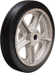 Hamilton - 10 Inch Diameter x 2 Inch Wide, Rubber on Aluminum Caster Wheel - 730 Lb. Capacity, 2-1/4 Inch Hub Length, 5/8 Inch Axle Diameter, Straight Roller Bearing - Exact Tool & Supply