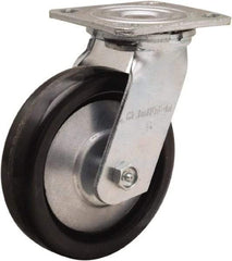 Hamilton - 6" Diam x 1-1/2" Wide x 7-1/2" OAH Top Plate Mount Swivel Caster - Phenolic, 800 Lb Capacity, Straight Roller Bearing, 4 x 4-1/2" Plate - Exact Tool & Supply