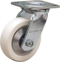 Hamilton - 5" Diam x 1-1/2" Wide x 6-1/2" OAH Top Plate Mount Swivel Caster - Polyolefin, 400 Lb Capacity, Delrin Bearing, 4 x 4-1/2" Plate - Exact Tool & Supply