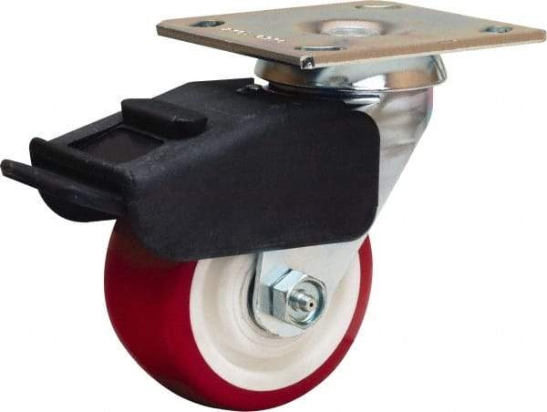 Hamilton - 4" Diam x 2" Wide x 5-5/8" OAH Top Plate Mount Swivel Caster - Polyurethane Mold on Polypropylene, 750 Lb Capacity, Straight Roller Bearing, 4 x 4-1/2" Plate - Exact Tool & Supply