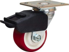 Hamilton - 4" Diam x 2" Wide x 5-5/8" OAH Top Plate Mount Swivel Caster - Polyurethane Mold on Polypropylene, 750 Lb Capacity, Straight Roller Bearing, 4 x 4-1/2" Plate - Exact Tool & Supply