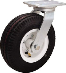 Hamilton - 10" Diam, Rubber Swivel Caster - 480 Lb Capacity, Top Plate Mount, 4" x 5" Plate, Precision Ball Bearing - Exact Tool & Supply