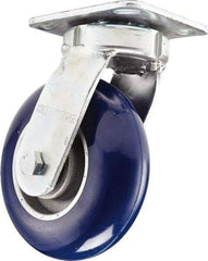Hamilton - 4" Diam x 2" Wide x 5-5/8" OAH Top Plate Mount Swivel Caster - Polyurethane, Sealed Precision Ball Bearing, 4 x 4-1/2" Plate - Exact Tool & Supply