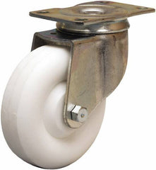 Hamilton - 4" Diam x 1-1/4" Wide x 5" OAH Top Plate Mount Swivel Caster - Polyolefin, 275 Lb Capacity, Plain Bore Bearing, 2-1/2 x 3-3/4" Plate - Exact Tool & Supply