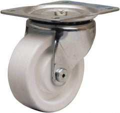 Hamilton - 4" Diam x 1-1/2" Wide x 5" OAH Top Plate Mount Swivel Caster - Polyolefin, 300 Lb Capacity, Plain Bore Bearing, 4 x 5-1/8" Plate - Exact Tool & Supply