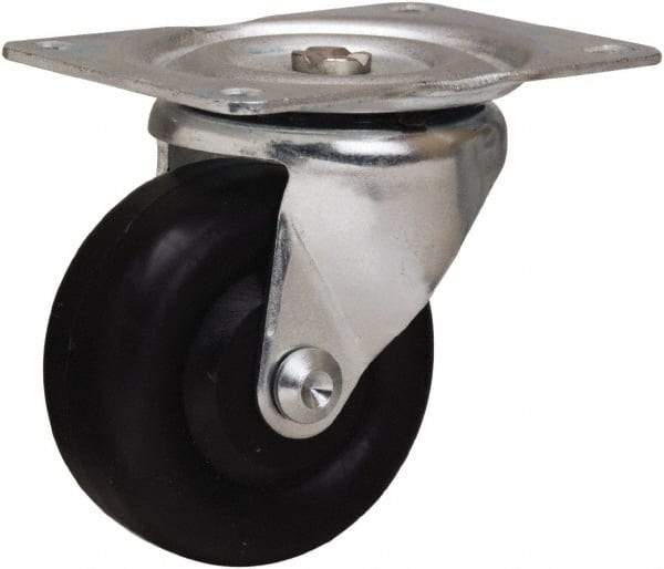 Hamilton - 3" Diam x 1-3/8" Wide x 3-3/4" OAH Top Plate Mount Swivel Caster - Polyolefin, 230 Lb Capacity, Plain Bore Bearing, 3-1/8 x 4-1/8" Plate - Exact Tool & Supply