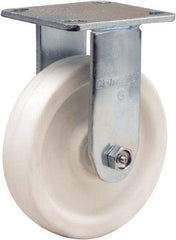 Hamilton - 6" Diam x 1-1/2" Wide x 7-1/2" OAH Top Plate Mount Rigid Caster - Polyolefin, 550 Lb Capacity, Delrin Bearing, 4 x 4-1/2" Plate - Exact Tool & Supply