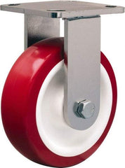 Hamilton - 6" Diam x 2" Wide x 7-1/2" OAH Top Plate Mount Rigid Caster - Polyurethane Mold on Polypropylene, 1,000 Lb Capacity, Delrin Bearing, 4 x 4-1/2" Plate - Exact Tool & Supply