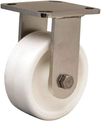 Hamilton - 5" Diam x 2" Wide x 6-1/2" OAH Top Plate Mount Rigid Caster - Polyolefin, 650 Lb Capacity, Delrin Bearing, 4 x 4-1/2" Plate - Exact Tool & Supply