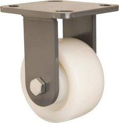 Hamilton - 4" Diam x 2" Wide x 5-5/8" OAH Top Plate Mount Rigid Caster - Nylon, Sealed Precision Ball Bearing, 4 x 4-1/2" Plate - Exact Tool & Supply
