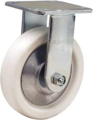 Hamilton - 6" Diam x 1-1/2" Wide x 7-1/2" OAH Top Plate Mount Rigid Caster - Polyolefin, 525 Lb Capacity, Delrin Bearing, 4 x 4-1/2" Plate - Exact Tool & Supply