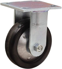 Hamilton - 5" Diam x 1-1/2" Wide x 6-1/2" OAH Top Plate Mount Rigid Caster - Phenolic, 600 Lb Capacity, Straight Roller Bearing, 4 x 4-1/2" Plate - Exact Tool & Supply