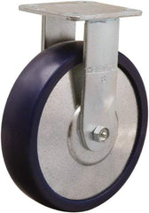 Hamilton - 8" Diam x 2" Wide x 9-1/2" OAH Top Plate Mount Rigid Caster - Polyurethane, 900 Lb Capacity, Sealed Precision Ball Bearing, 4 x 4-1/2" Plate - Exact Tool & Supply