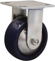 Hamilton - 5" Diam x 2" Wide x 6-1/2" OAH Top Plate Mount Rigid Caster - Polyurethane, 900 Lb Capacity, Sealed Precision Ball Bearing, 4 x 4-1/2" Plate - Exact Tool & Supply