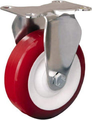 Hamilton - 4" Diam x 1-3/8" Wide x 5-1/8" OAH Top Plate Mount Rigid Caster - Polyurethane Mold on Polypropylene, 325 Lb Capacity, Delrin Bearing, 2-3/8 x 3-5/8" Plate - Exact Tool & Supply