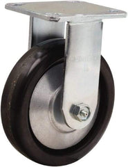 Hamilton - 6" Diam x 1-1/2" Wide x 7-1/2" OAH Top Plate Mount Rigid Caster - Phenolic, 800 Lb Capacity, Straight Roller Bearing, 4 x 4-1/2" Plate - Exact Tool & Supply