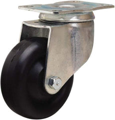 Hamilton - 3-1/2" Diam x 1-3/8" Wide x 4-13/16" OAH Top Plate Mount Swivel Caster - Polyolefin, 260 Lb Capacity, Plain Bore Bearing, 2-1/2 x 3-3/4" Plate - Exact Tool & Supply