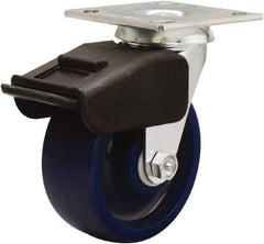 Hamilton - 5" Diam x 2" Wide x 6-1/2" OAH Top Plate Mount Swivel Caster - Polyurethane, 850 Lb Capacity, Precision Ball Bearing, 4 x 4-1/2" Plate - Exact Tool & Supply