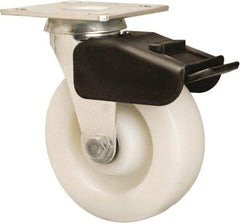 Hamilton - 6" Diam x 2" Wide x 7-1/2" OAH Top Plate Mount Swivel Caster - Nylon, 850 Lb Capacity, Precision Ball Bearing, 4 x 4-1/2" Plate - Exact Tool & Supply
