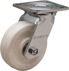 Hamilton - 5" Diam x 1-1/2" Wide x 6-1/8" OAH Top Plate Mount Swivel Caster - Polyolefin, 450 Lb Capacity, Delrin Bearing, 4 x 4-1/2" Plate - Exact Tool & Supply
