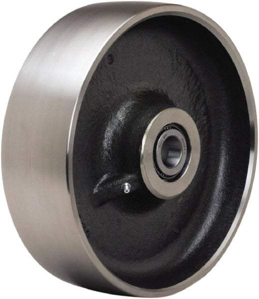 Hamilton - 10 Inch Diameter x 3 Inch Wide, Forged Steel Caster Wheel - 6,500 Lb. Capacity, 3-1/4 Inch Hub Length, 1-1/4 Inch Axle Diameter, Tapered Roller Bearing - Exact Tool & Supply