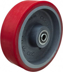 Hamilton - 10 Inch Diameter x 3 Inch Wide, Polyurethane on Cast Iron Caster Wheel - 3,600 Lb. Capacity, 3-1/4 Inch Hub Length, 3/4 Inch Axle Diameter, Precision Ball Bearing - Exact Tool & Supply