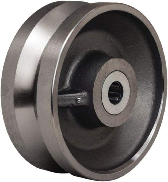 Hamilton - 10 Inch Diameter x 4 Inch Wide, Forged Steel Caster Wheel - 16,000 Lb. Capacity, 4-1/4 Inch Hub Length, 1-1/4 Inch Axle Diameter, Straight Roller Bearing - Exact Tool & Supply