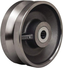 Hamilton - 10 Inch Diameter x 4 Inch Wide, Forged Steel Caster Wheel - 16,000 Lb. Capacity, 4-1/4 Inch Hub Length, 1-1/4 Inch Axle Diameter, Straight Roller Bearing - Exact Tool & Supply