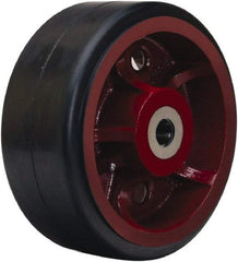 Hamilton - 14 Inch Diameter x 5 Inch Wide, Rubber on Cast Iron Caster Wheel - 2,300 Lb. Capacity, 5-1/4 Inch Hub Length, 1-1/4 Inch Axle Diameter, Straight Roller Bearing - Exact Tool & Supply