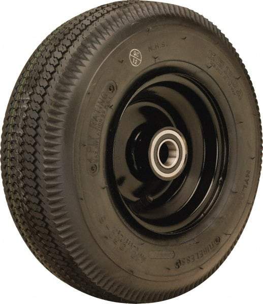 Hamilton - 12 Inch Diameter x 4-1/8 Inch Wide, Rubber Caster Wheel - 625 Lb. Capacity, 4-3/8 Inch Hub Length, 1 Inch Axle Diameter, Tapered Roller Bearing - Exact Tool & Supply