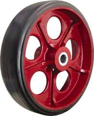 Hamilton - 20 Inch Diameter x 5 Inch Wide, Rubber on Cast Iron Caster Wheel - 3,020 Lb. Capacity, 5-1/4 Inch Hub Length, 1-1/4 Inch Axle Diameter, Straight Roller Bearing - Exact Tool & Supply