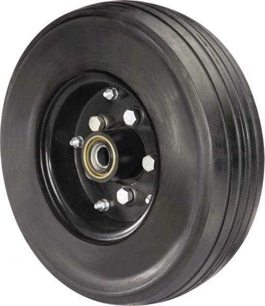 Hamilton - 18 Inch Diameter x 5-1/8 Inch Wide, Rubber Caster Wheel - 3,300 Lb. Capacity, 4-1/2 Inch Hub Length, 1-1/4 Inch Axle Diameter, Tapered Roller Bearing - Exact Tool & Supply