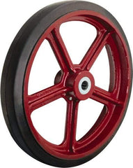 Hamilton - 18 Inch Diameter x 3 Inch Wide, Rubber on Cast Iron Caster Wheel - 1,550 Lb. Capacity, 3-1/4 Inch Hub Length, 1-1/4 Inch Axle Diameter, Straight Roller Bearing - Exact Tool & Supply
