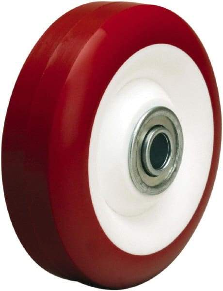 Hamilton - 4 Inch Diameter x 1-3/8 Inch Wide, Polyurethane on Polypropylene Caster Wheel - 400 Lb. Capacity, 1-9/16 Inch Hub Length, 1/2 Inch Axle Diameter, Stainless Steel Ball Bearing - Exact Tool & Supply