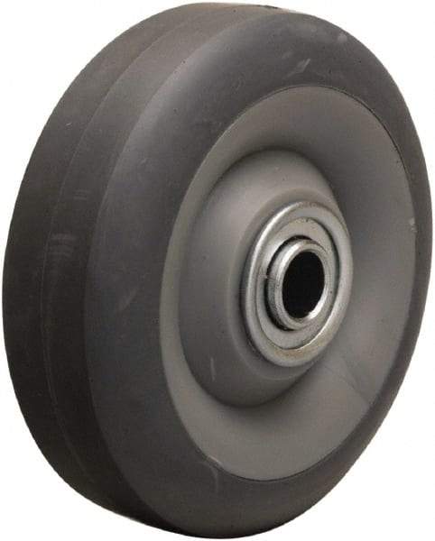 Hamilton - 4 Inch Diameter x 1-3/8 Inch Wide, Rubber on Thermoplastic Caster Wheel - 250 Lb. Capacity, 1-9/16 Inch Hub Length, 1/2 Inch Axle Diameter, Stainless Steel Ball Bearing - Exact Tool & Supply