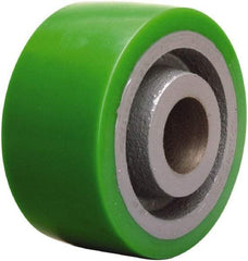 Hamilton - 4 Inch Diameter x 2 Inch Wide, Polyurethane on Cast Iron Caster Wheel - 750 Lb. Capacity, 2-1/4 Inch Hub Length, 1-7/16 Inch Axle Diameter, Plain Bore Bearing - Exact Tool & Supply