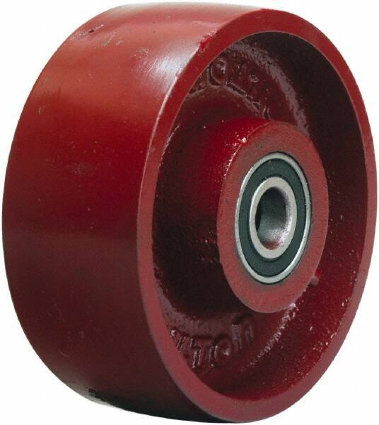 Hamilton - 5 Inch Diameter x 2 Inch Wide, Cast Iron Caster Wheel - 1,300 Lb. Capacity, 2-1/4 Inch Hub Length, 1/2 Inch Axle Diameter, Precision Ball Bearing - Exact Tool & Supply