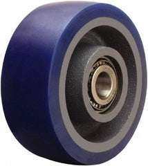 Hamilton - 5 Inch Diameter x 2 Inch Wide, Polyurethane on Cast Iron Caster Wheel - 840 Lb. Capacity, 2-1/4 Inch Hub Length, 3/4 Inch Axle Diameter, Tapered Roller Bearing - Exact Tool & Supply