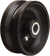 Hamilton - 5 Inch Diameter x 2 Inch Wide, Cast Iron Caster Wheel - 800 Lb. Capacity, 2-3/16 Inch Hub Length, 1/2 Inch Axle Diameter, Straight Roller Bearing - Exact Tool & Supply
