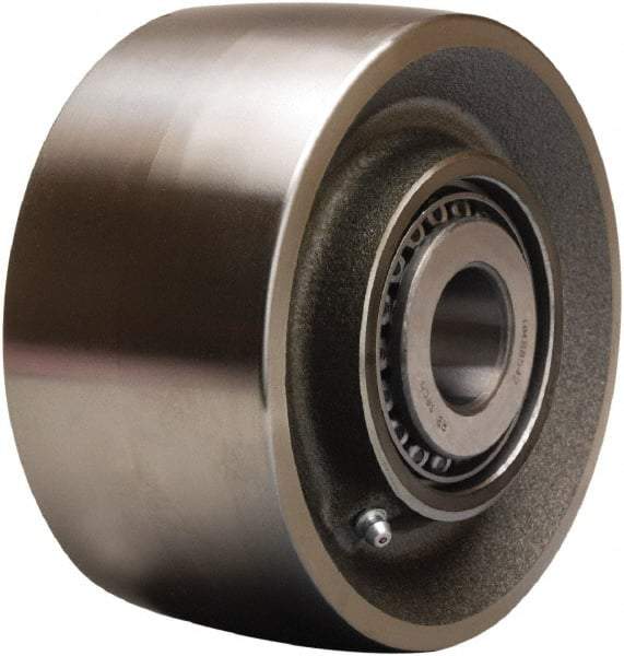 Hamilton - 6 Inch Diameter x 3 Inch Wide, Forged Steel Caster Wheel - 4,500 Lb. Capacity, 3-1/4 Inch Hub Length, 1 Inch Axle Diameter, Straight Roller Bearing - Exact Tool & Supply