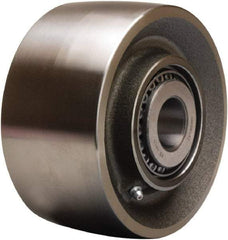 Hamilton - 6 Inch Diameter x 3 Inch Wide, Forged Steel Caster Wheel - 4,500 Lb. Capacity, 3-1/4 Inch Hub Length, 1 Inch Axle Diameter, Straight Roller Bearing - Exact Tool & Supply