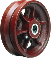 Hamilton - 6 Inch Diameter x 2 Inch Wide, Cast Iron Caster Wheel - 1,000 Lb. Capacity, 2-1/4 Inch Hub Length, 1/2 Inch Axle Diameter, Straight Roller Bearing - Exact Tool & Supply