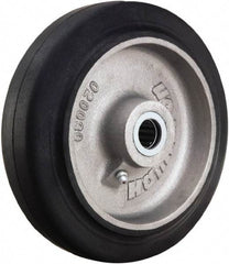 Hamilton - 8 Inch Diameter x 2 Inch Wide, Rubber on Aluminum Caster Wheel - 500 Lb. Capacity, 2-1/4 Inch Hub Length, 1 Inch Axle Diameter, Straight Roller Bearing - Exact Tool & Supply