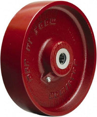 Hamilton - 8 Inch Diameter x 2 Inch Wide, Cast Iron Caster Wheel - 1,500 Lb. Capacity, 2-1/4 Inch Hub Length, 3/4 Inch Axle Diameter, Tapered Roller Bearing - Exact Tool & Supply