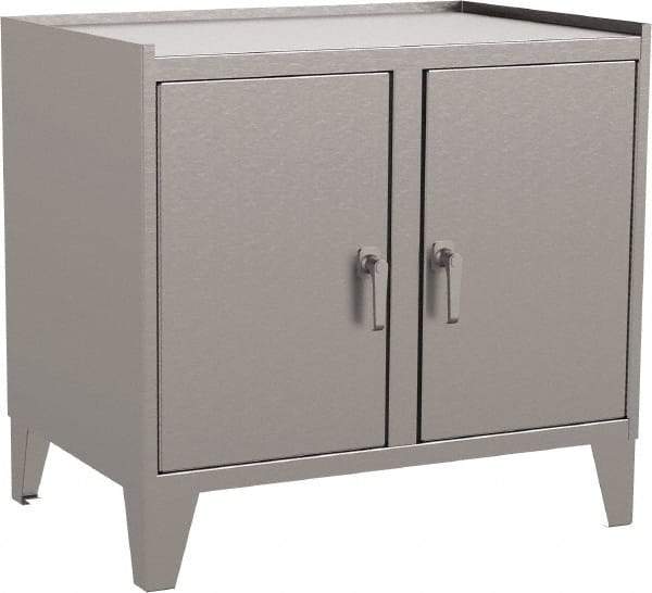 Jamco - 2 Shelf Locking Storage Cabinet - Stainless Steel, 36" Wide x 24" Deep x 34" High - Exact Tool & Supply